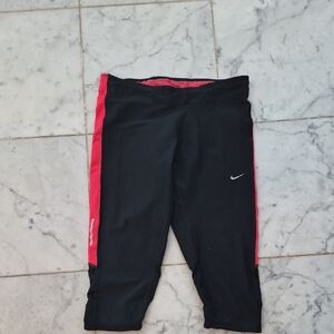 Nike Black and Red Capri Leggings